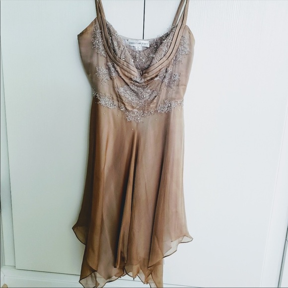 Blush Beaded/Lace Bodice Cocktail Dress - Picture 1 of 8